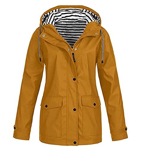 AACH Regenjacke Damen wasserdichte Softshelljacke Outdoorjacke Atmungsaktive Packbare Übergangsjacke Leichte Jacke mit Kapuze Regenmantel Winddicht Winterparka Leichte Softshelljacke von AACH