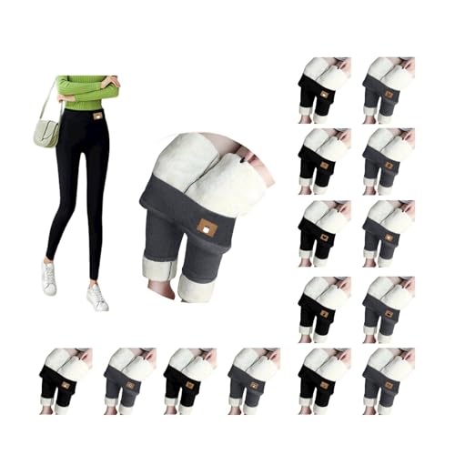 AACH Thermo Leggings Damen Gefüttert High Waist Thermoleggins Lang mit Innenfleece Warm Teddy Sportleggins Einfach Laufhose Warme im Winter Thermohose Einfarbig Bequem Strumpfhosen von AACH