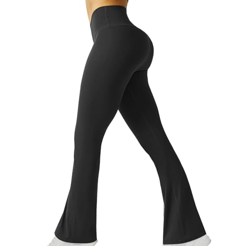 AACH Yogahose Damen Schlaghose Blickdicht Flared Leggings Bootleg Sporthose Bootcut Jogginghose Leicht Luftig Fitnesshose Elastisch Sportlich Jazzpants Hohe Deal des Tages von AACH