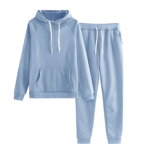 AACH angebote damen bekleidung Damen Trainingsanzug Set 2-Teilig Einfarbig Hoodie Jogginghose Sweatshirt Hose Zweiteiler Jogginganzüge Damen Kapuzenpullover Elastisch von AACH