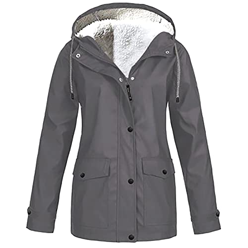 AACH befristetes angebot heute amazon Damen Regenjacke mit Kapuze Regenmantel Wasserdicht Windbreaker Softshelljacke Wetterfest Übergangsjacke Parka Regenmantel Wasserabweisender von AACH