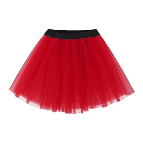 Sale Angebote Damen Tüllrock Damen Mini Retro Rockabilly Rock Hohe Taille Einfarbig Tutu Rock Petticoat Unterrock Ballett Blase Petticoat Tuturock Tütü Tüllrock Lang Reifrock von AACH