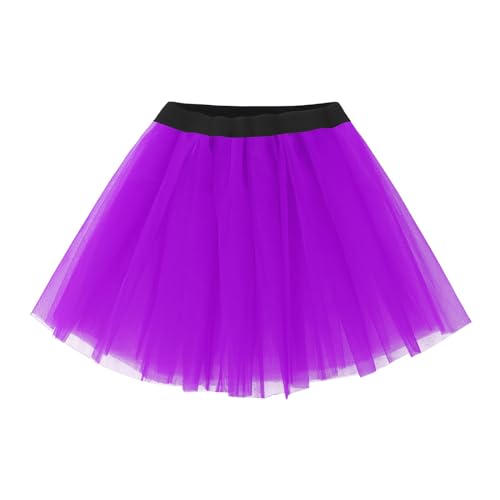 blitzangebote Tüllrock Damen Mini Retro Rockabilly Rock Hohe Taille Einfarbig Tutu Rock Petticoat Unterrock Ballett Blase Petticoat Tuturock Tütü Tüllrock Lang Reifrock von AACH