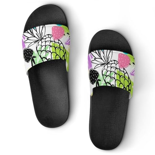 Dusche Sandalen Ananas Erdbeeren Obst-Muster Badeschuhe Hausrutschen Für Männer Frauen von AADFAEWR