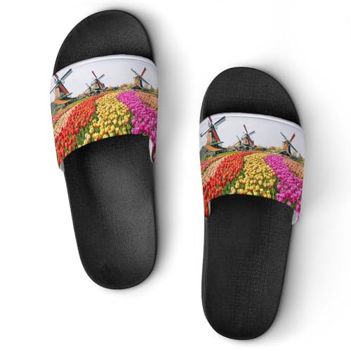 Dusche Sandalen Blumenfelder Und Windmühle Badeschuhe Hausrutschen Für Männer Frauen Dusche Sandalen Blumenfelder Und Windmühle Badeschuhe Hausrutschen Für Männer Frauen von AADFAEWR