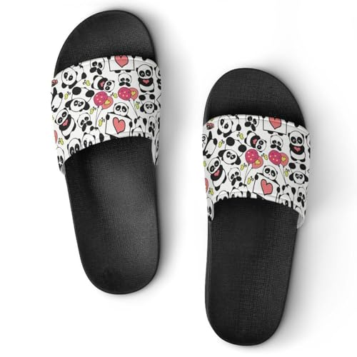 Dusche Sandalen Panda-Muster Badeschuhe Hausrutschen Für Männer Frauen von AADFAEWR