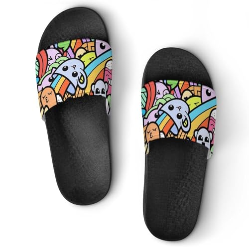 Dusche Sandalen Regenbogen-Becher-Muster Badeschuhe Hausrutschen Für Männer Frauen von AADFAEWR