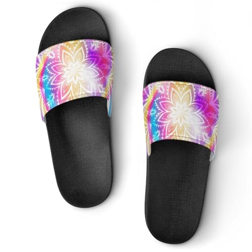 Dusche Sandalen Regenbogen Und Blumen Badeschuhe Hausrutschen Für Männer Frauen von AADFAEWR