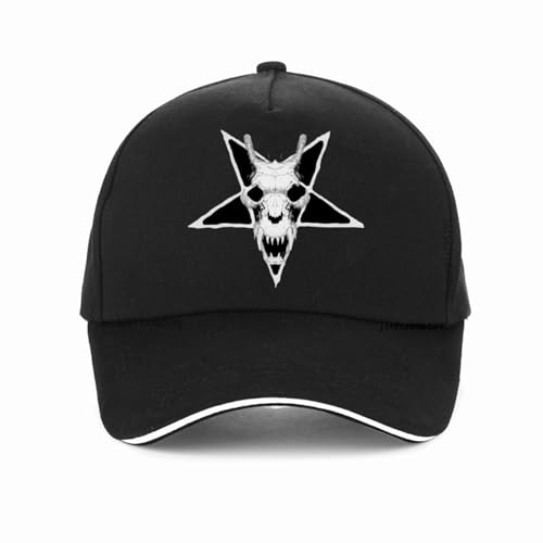 AAENNAUK Heil Satan mit satanischen Kreuzen Baseballmütze Casual Gothic Dämon Abigor Papa Hut Mode Cool Abarth Hüte Modisch Jungen und Mädchen mögen es beim Spiel Geschenk von AAENNAUK