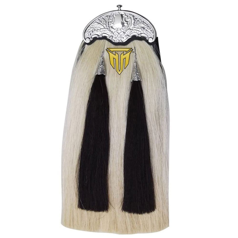 Mt Leder Original Sporran Kleid Pferdehaar Weiß Schwarz Quasten Distel Cantle von AAEXPO