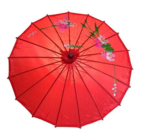 AAF Nommel ® Deko- Kinder- Sonnenschirm aus Stoff und Holz rot, 011 von AAF Nommel