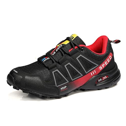 AAFGVC Geeignet für Frühling, Sommer und Herbst – rutschfeste All-Terrain-Fahrradschuhe – Wasserfall-Belüftungssystem – wasserdichte Beschichtung – 200% verbesserte Nasstraktion (Rot,39) (41,Red) von AAFGVC