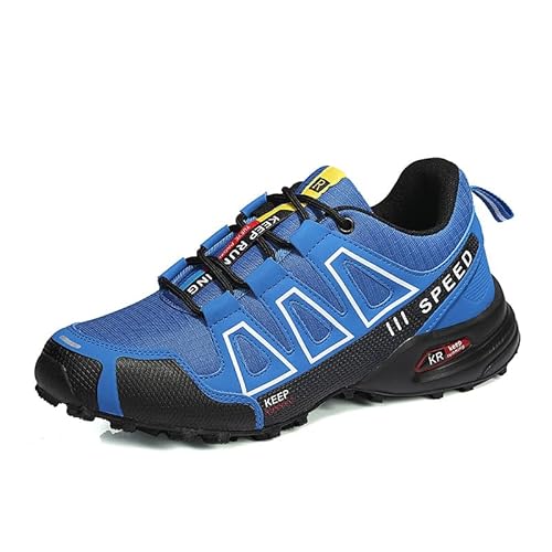 AAFGVC Geeignet für Frühling, Sommer und Herbst – rutschfeste All-Terrain-Fahrradschuhe – Wasserfall-Belüftungssystem – wasserdichte Beschichtung – 200% verbesserte Nasstraktion (Rot,39) (45,Blue) von AAFGVC