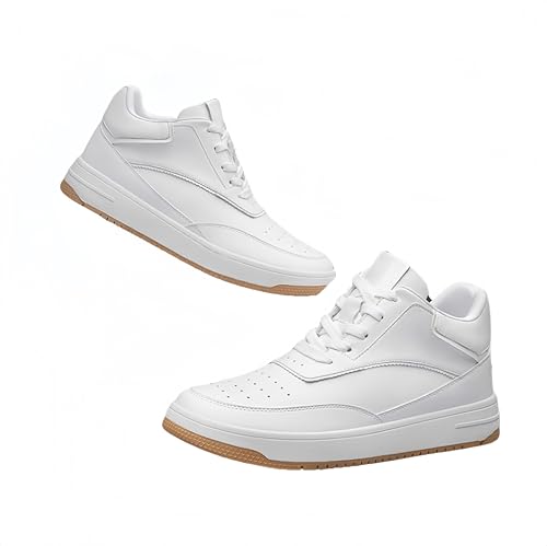AAFGVC Schuhe zur Erhöhung der Körpergröße für Herren: Unsichtbare Erhöhung der Körpergröße, +4 cm, +6 cm, +8 cm, leichte Dating-Schnürschuhe und höhenvergrößernde Walking-Sneaker (Weiß +8cm,44) von AAFGVC