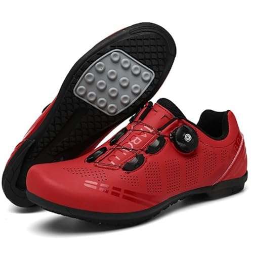 AAFGVC Unisex Lock-Free-Fahrradschuhe, rutschfeste Gummisohle für den Straßen- und Berggebrauch, atmungsaktive Fitness-Trainings-Fahrradschuhe, verschleißfest (Rot,38) von AAFGVC