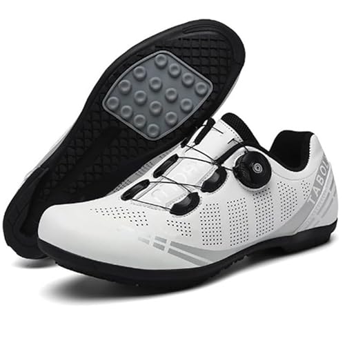 AAFGVC Unisex Lock-Free-Fahrradschuhe, rutschfeste Gummisohle für den Straßen- und Berggebrauch, atmungsaktive Fitness-Trainings-Fahrradschuhe, verschleißfest (Weiß,39) von AAFGVC