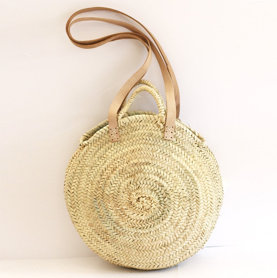 Runde Tragetasche "Toubkal" Mit Lederhenkel von AAIKABoutique