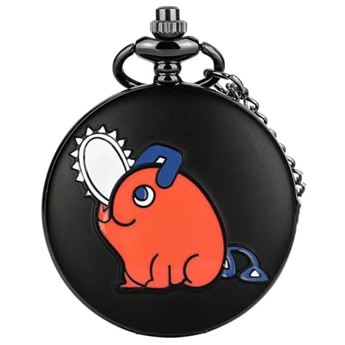 AAKG Schwarze Taschenuhr mit Quarzuhrwerk, gemusterte Wanduhr, Taschenuhr mit Kette, Studenten-Wanduhr, Halskette, Schlanke Kette AAKG Schwarze Taschenuhr mit Quarzuhrwerk, gemusterte Wanduhr, Taschenuhr mit Kette, Studenten-Wanduhr, Halskette, Schlanke Kette von AAKG