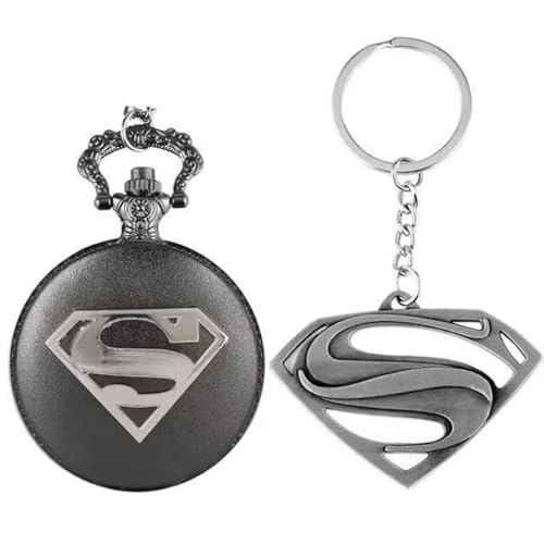 AAKG Taschenuhr mit Kette, Retro-Taschenuhr mit mehreren Motiven, Quarz-Taschenuhr für Studenten, Halskette, Anhänger-B von AAKG