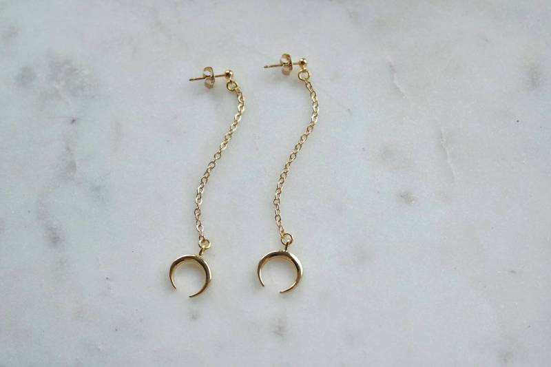 Halbmond Baumeln Ohrring, Ohrstecker, Gold Ohrringe, Horn Mond Lassen Ohrringe Halbmond Baumeln Ohrring, Ohrstecker, Gold Ohrringe, Horn Mond Lassen Ohrringe von AALIAJEWELLERY