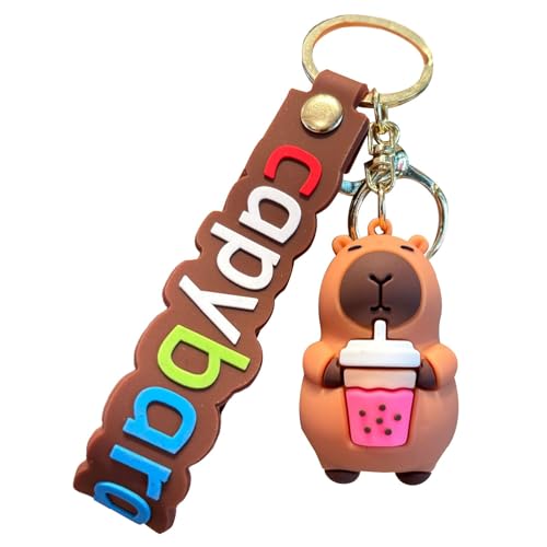 Capybara-Schlüsselanhänger-Spielzeug, Capybara-Schlüsselhalter - Lustiger Capybara-Puppen-Schlüsselhalter | Cartoon Capybara Schlüsselanhänger Charm Rucksack Geldbörse Anhänger, Capybara Schlüsselanhä von AALLYN