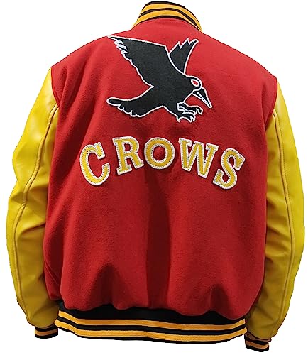 AAOutfitz Varsity Herren-Jacke, Rot und Gelb, Rot und Weiß – Wolle + Kunstärmel, L von AAOutfitz