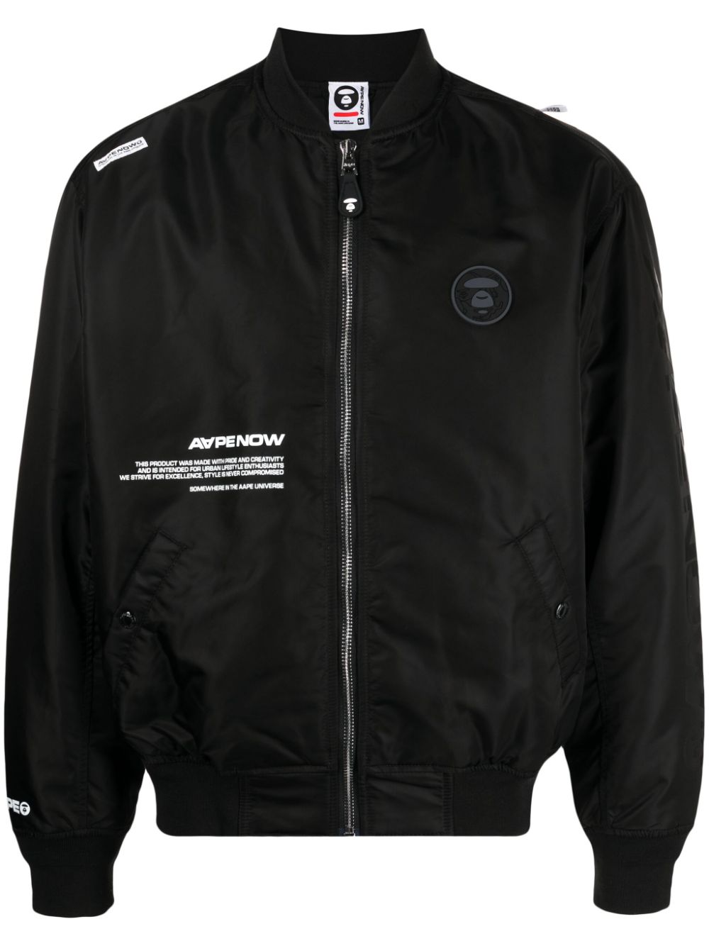 AAPE BY *A BATHING APE® Bomberjacke mit Logo-Patch - Schwarz von AAPE BY *A BATHING APE®