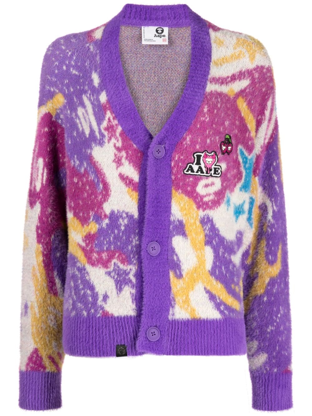 AAPE BY *A BATHING APE® Cardigan in Farben-Optik - Violett von AAPE BY *A BATHING APE®
