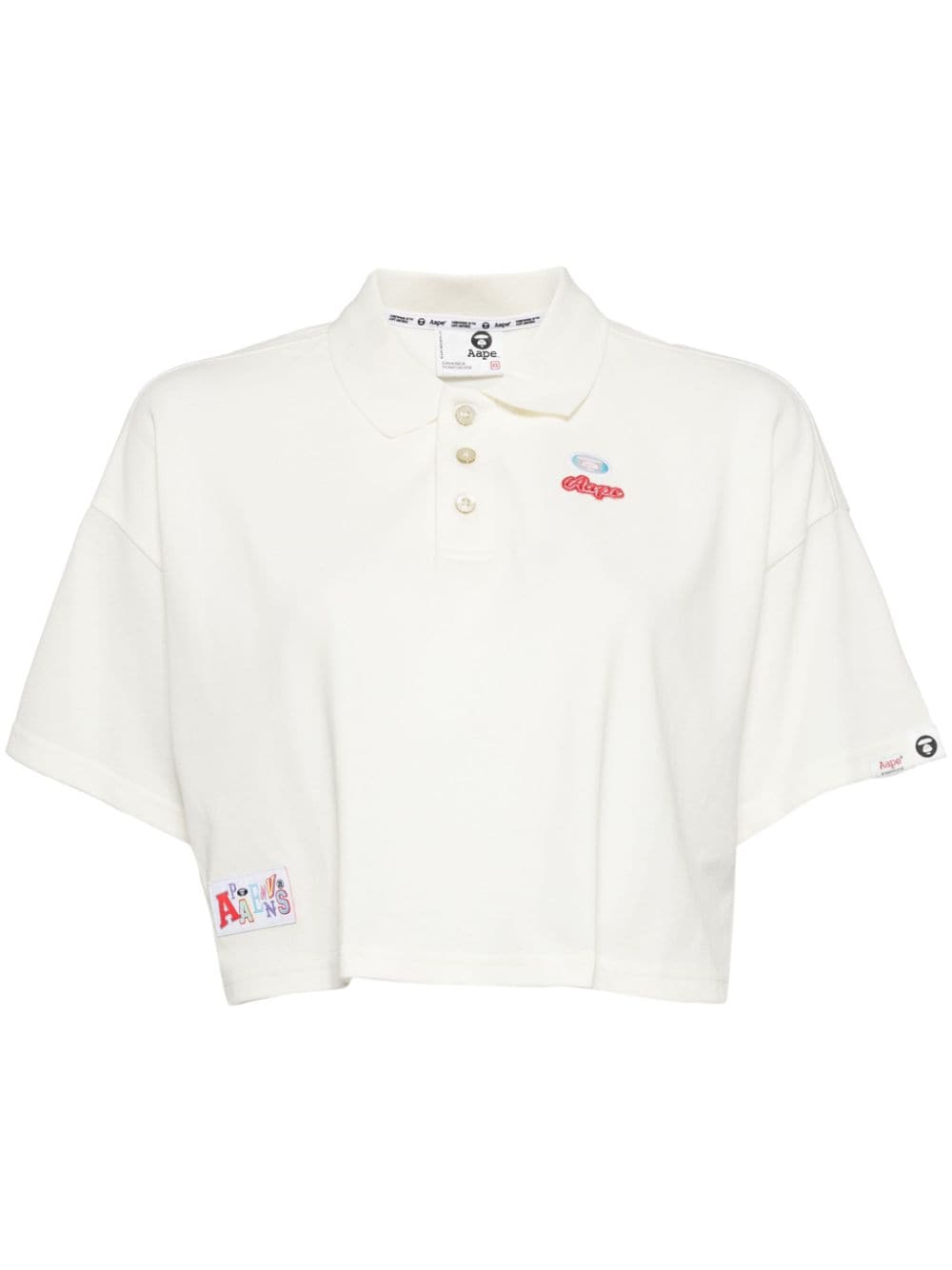 AAPE BY *A BATHING APE® Cropped-Poloshirt - Weiß von AAPE BY *A BATHING APE®