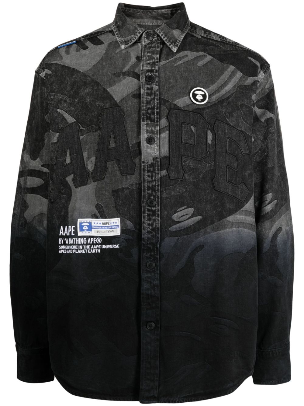 AAPE BY *A BATHING APE® Hemd mit Logo-Patch - Schwarz von AAPE BY *A BATHING APE®