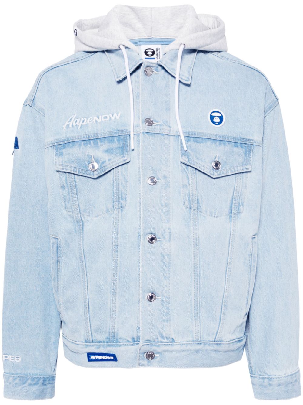 AAPE BY *A BATHING APE® Kordelzug-Jeansjacke mit Patch-Detail - Blau von AAPE BY *A BATHING APE®