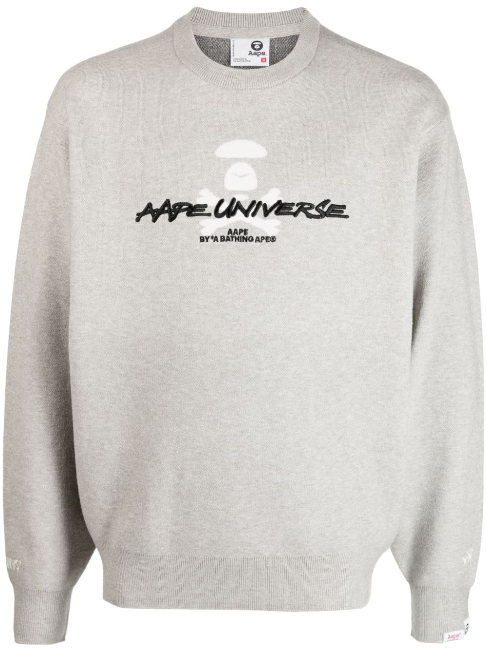 AAPE BY *A BATHING APE® Melierter Pullover mit Logo-Stickerei - Grau von AAPE BY *A BATHING APE®