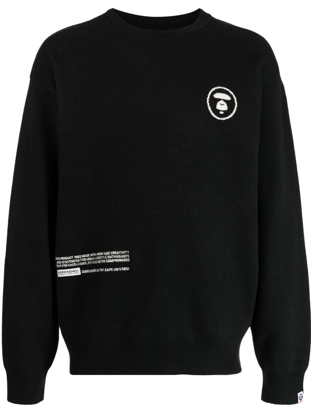 AAPE BY *A BATHING APE® Pullover mit Intarsien-Logo - Schwarz von AAPE BY *A BATHING APE®