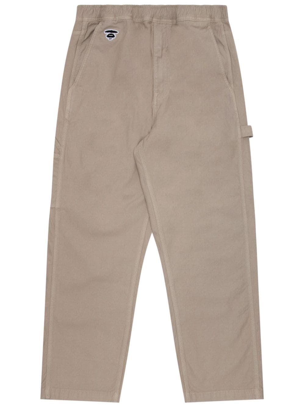 AAPE BY *A BATHING APE® Straight-Leg-Hose mit Logo-Applikation - Nude von AAPE BY *A BATHING APE®