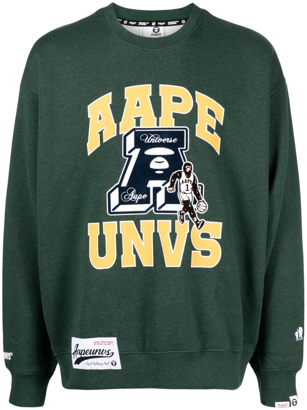 AAPE BY *A BATHING APE® Sweatshirt mit Logo-Print - Grün von AAPE BY *A BATHING APE®