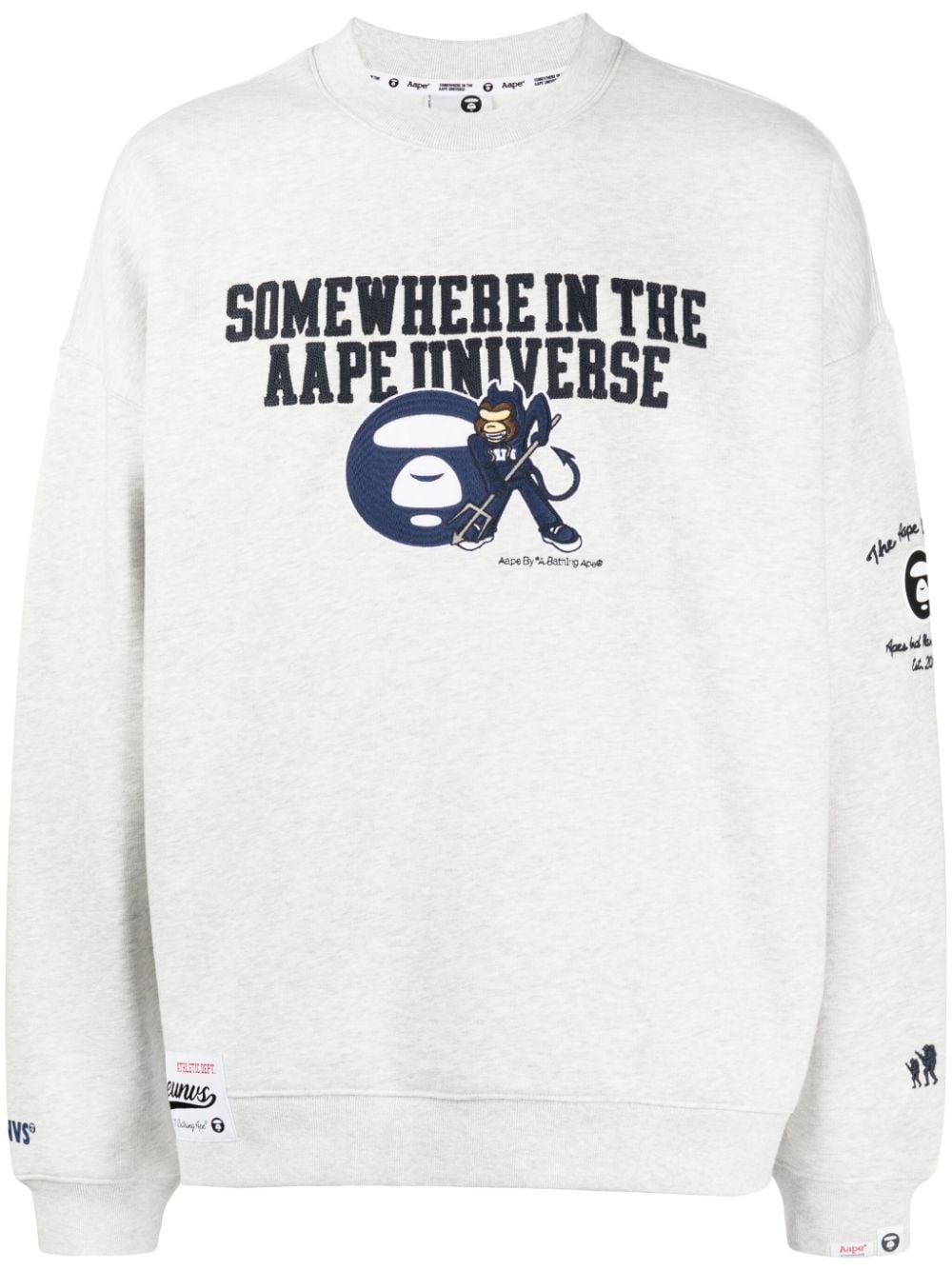 AAPE BY *A BATHING APE® Sweatshirt mit Logo-Stickerei - Grau von AAPE BY *A BATHING APE®