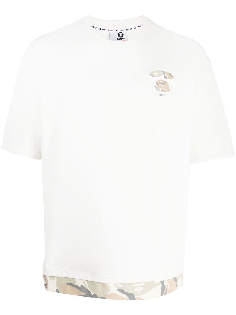 AAPE BY *A BATHING APE® T-Shirt mit Logo-Patch - Nude von AAPE BY *A BATHING APE®