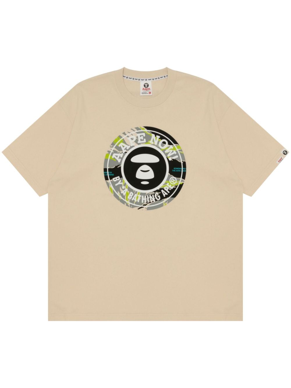 AAPE BY *A BATHING APE® T-Shirt mit Moonface-Print - Nude von AAPE BY *A BATHING APE®