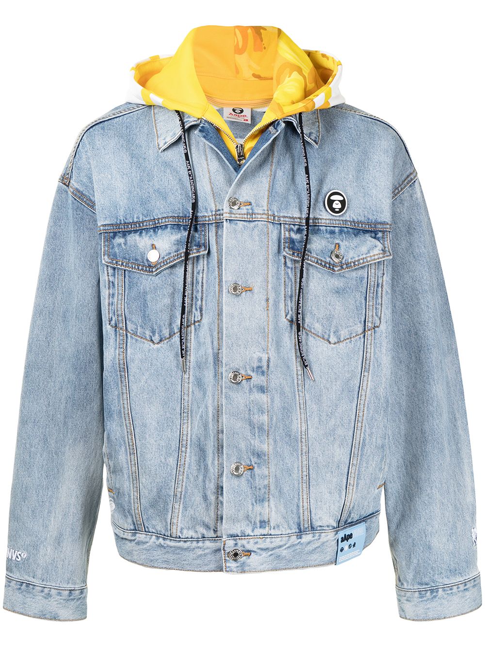 AAPE BY *A BATHING APE® Jeansjacke mit Kapuze - Blau von AAPE BY *A BATHING APE®