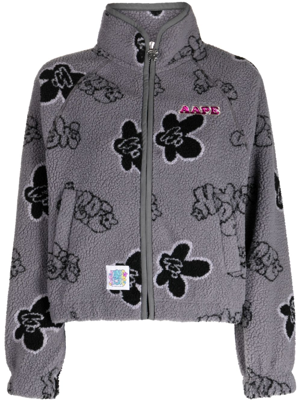 AAPE BY *A BATHING APE® Jacquard-Jacke aus Fleece - Grau von AAPE BY *A BATHING APE®