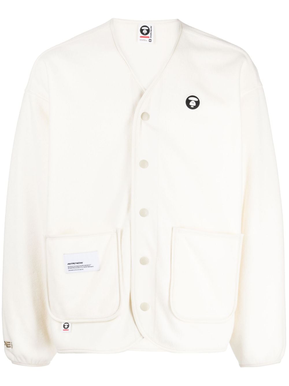 AAPE BY *A BATHING APE® Cardigan mit V-Ausschnitt - Nude von AAPE BY *A BATHING APE®