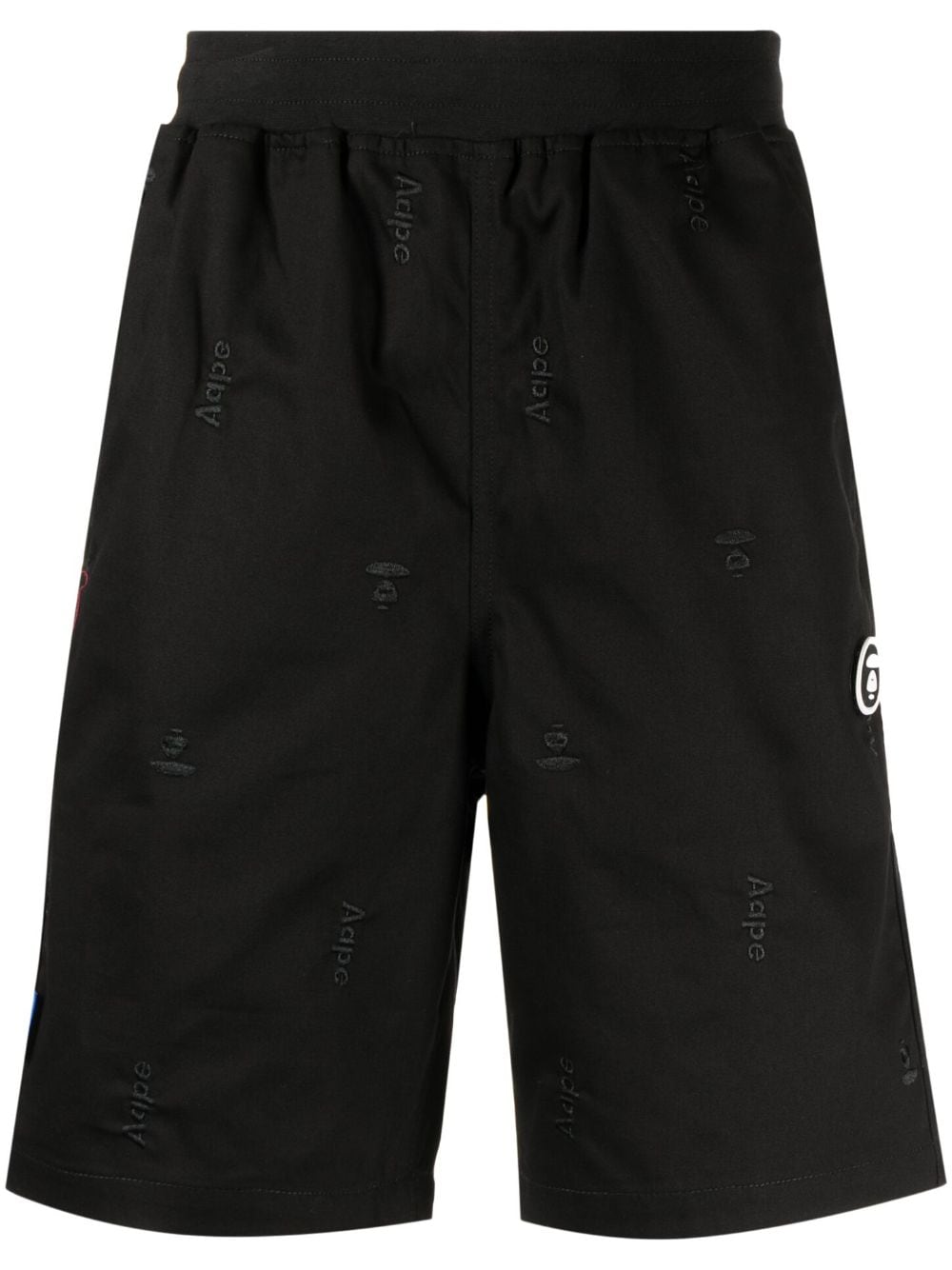 AAPE BY *A BATHING APE® Gerade Shorts mit Logo-Stickerei - Schwarz von AAPE BY *A BATHING APE®