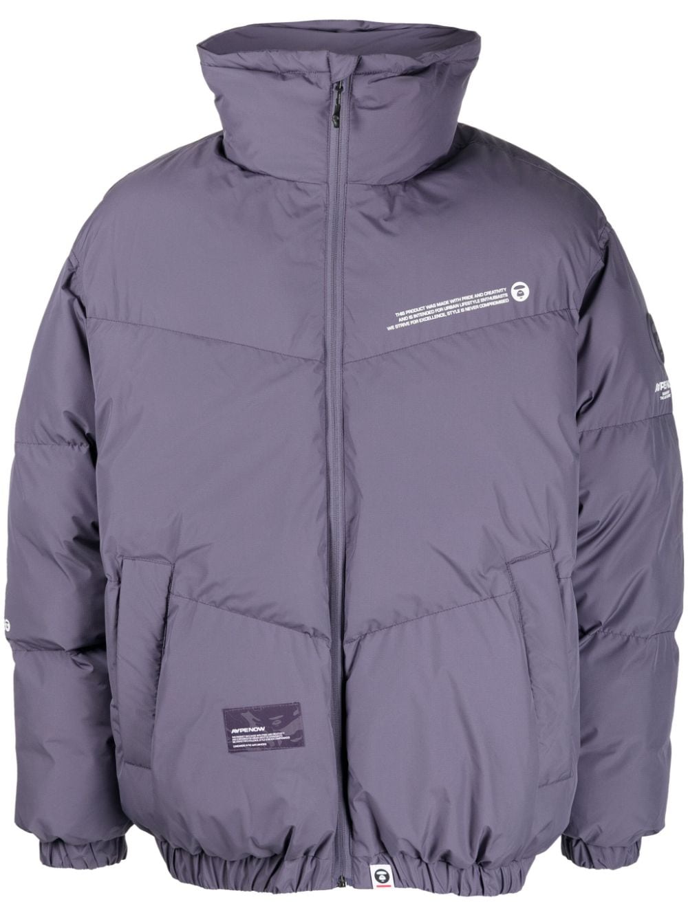 AAPE BY *A BATHING APE® Gesteppte Jacke mit Logo-Patch - Violett von AAPE BY *A BATHING APE®