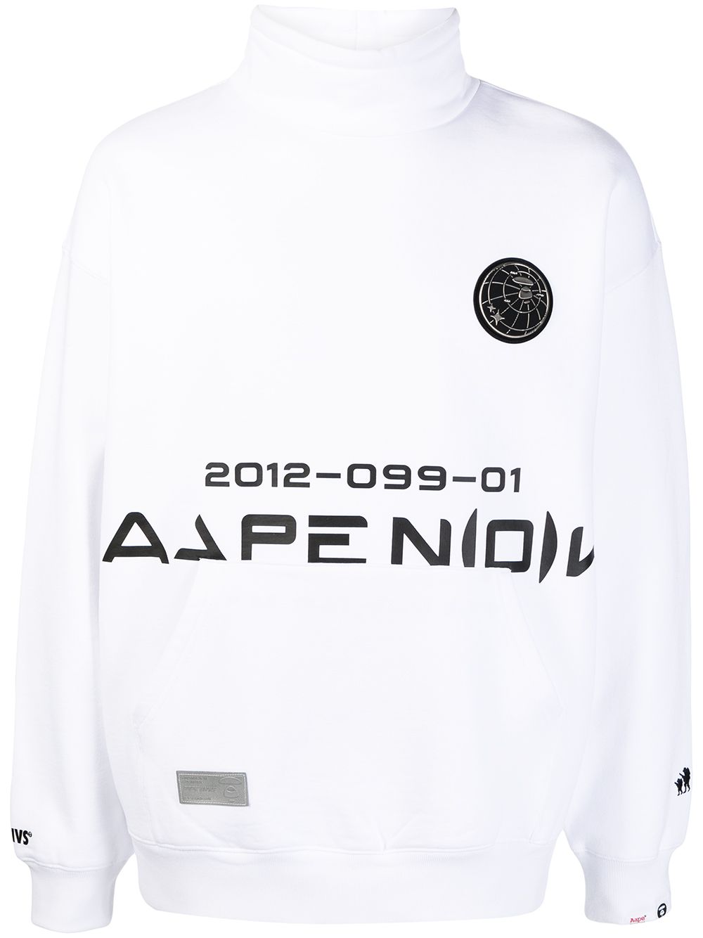 AAPE BY *A BATHING APE® Sweatshirt mit Stehkragen - Weiß von AAPE BY *A BATHING APE®