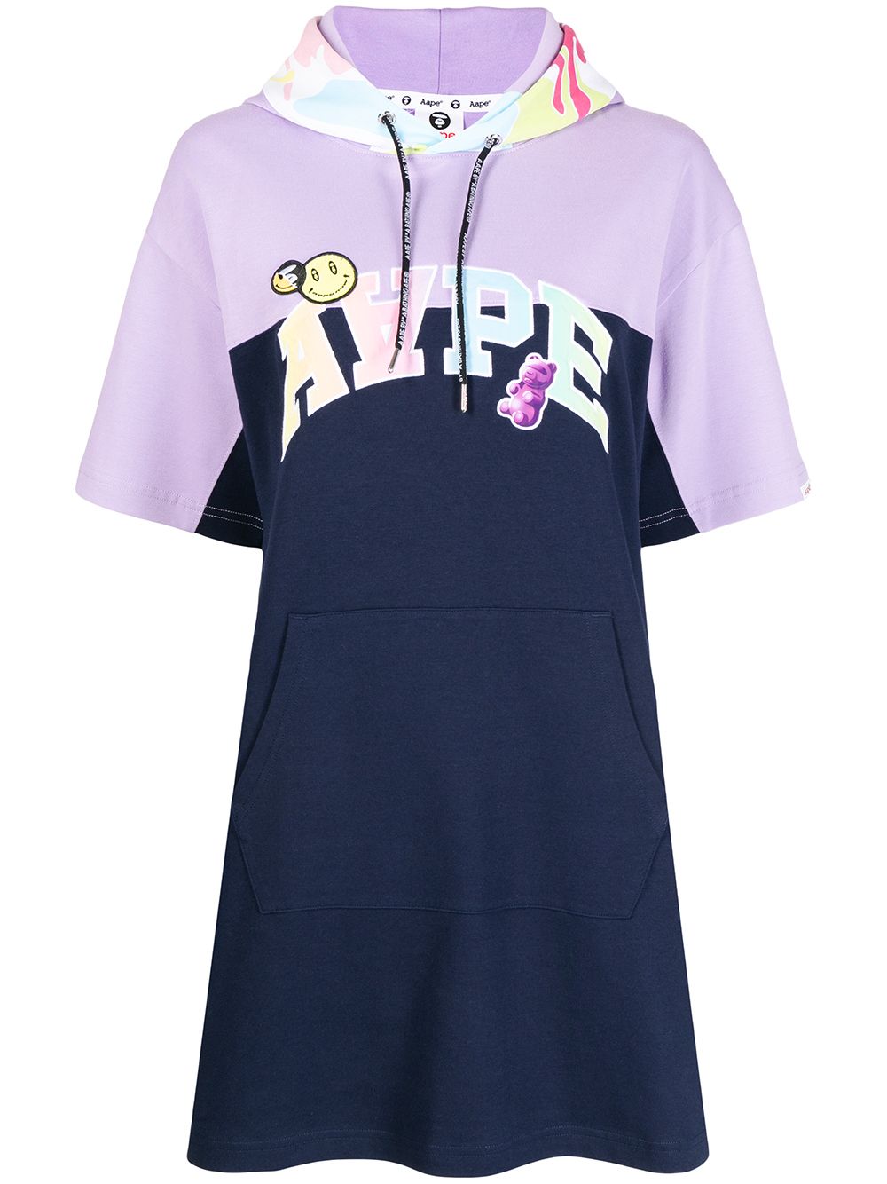 AAPE BY *A BATHING APE® T-Shirtkleid mit Kapuze - Blau von AAPE BY *A BATHING APE®