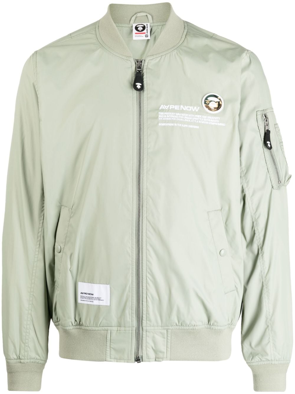 AAPE BY *A BATHING APE® Bomberjacke mit Slogan-Print - Grün von AAPE BY *A BATHING APE®