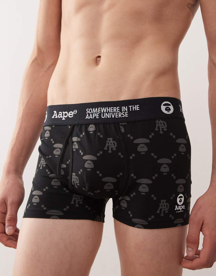 AAPE BY A BATHING APE - Boxershorts mit wiederholtem Logoprint-Schwarz von AAPE BY A BATHING APE®