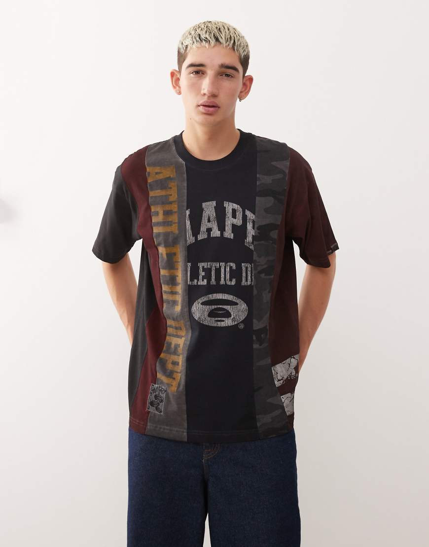 AAPE BY A BATHING APE - Kastiges T-Shirt mit buntem, gespleißtem Design von AAPE BY A BATHING APE®