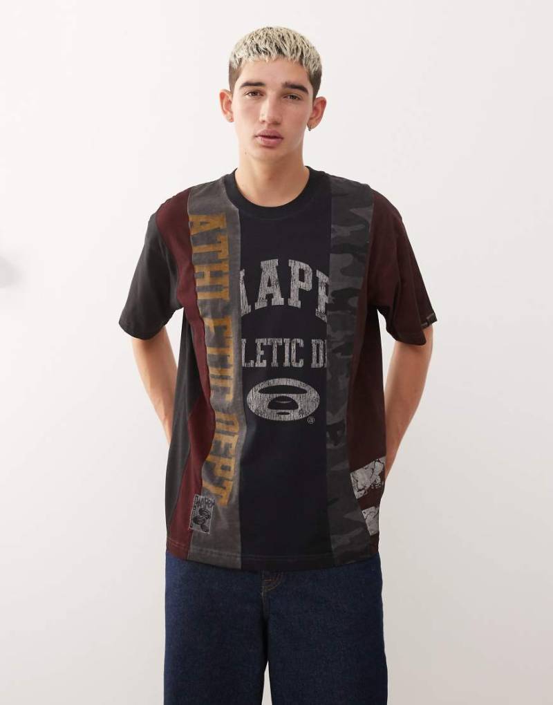 AAPE BY A BATHING APE - Kastiges T-Shirt mit buntem, gespleißtem Design von AAPE BY A BATHING APE®