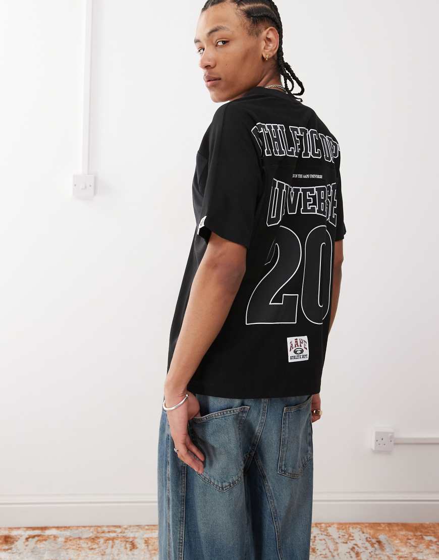 AAPE BY A BATHING APE - Sport-T-Shirt aus Jersey in Schwarz mit Logo von AAPE BY A BATHING APE®